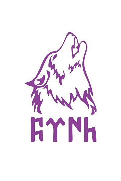 Reysa Tasarım Bozkurt and Turkish Sticker 17X17 cm Purple