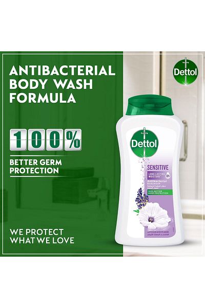 Dettol Sensitive Shower Gel & Body Wash Lavender & White Musk Scent 500 ml