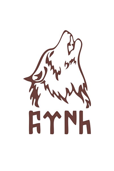 Reysa Tasarım Bozkurt and Turkish Sticker 17X17 cm Brown