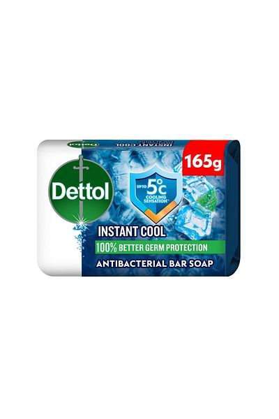 Dettol Instant Cool Bathing Soap Menthol & Eucalyptus Scent 165 g