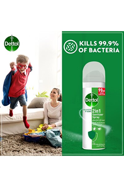 Dettol 2in1 Sanitizer Spray For Hands & Surfaces With Aloe Vera Extracts 90ml