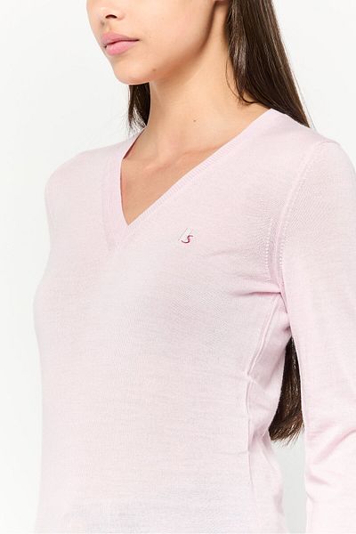 Harmont & Blaine Sport Women V-Neck Embroidered Logo Sweater, Pink