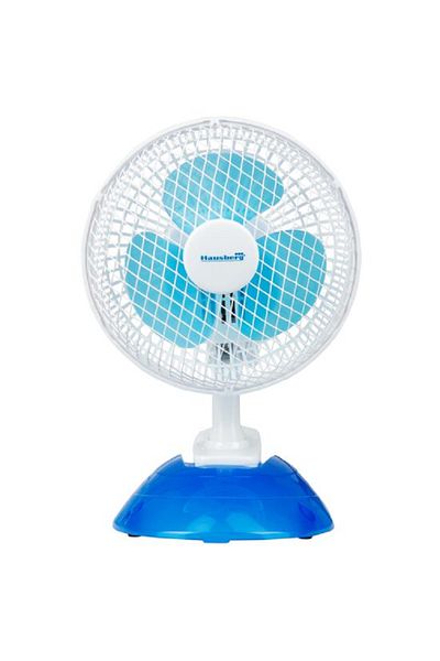 Hausberg Desk fan, 25W, 15 cm, 2 speeds, white-blue