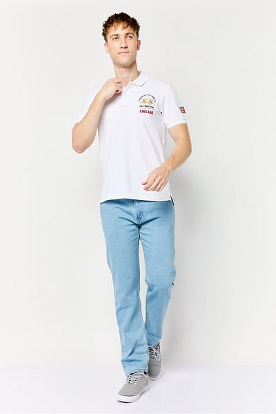 La Martina Men Regular Fit Embroidered Logo Short Sleeves Polo Shirt, White