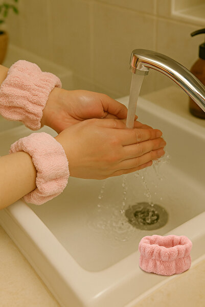 SYAZE سوار معصم من القطن لغسل الوجه - سوار مزدوج يحتفظ بالماء