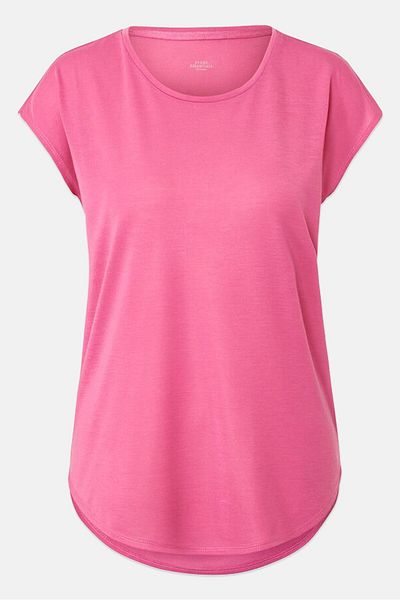 Tchibo Women Sportswear Fit Cap Sleeves Training Top, Pink