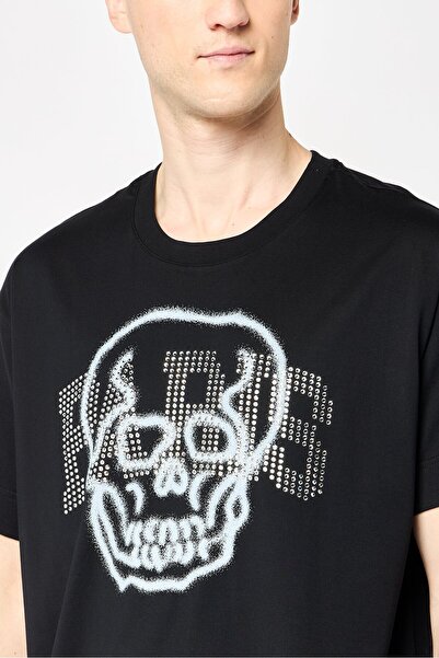 Givenchy Men Crew Neck Short Sleeves Rhinestone Oversize T-Shirt, Black
