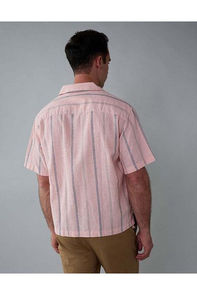 AMERICAN EAGLE AE Poolside Linen-Blend Button-Up Shirt