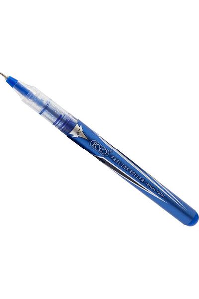Roco Free Ink Roller Liquid Ink Pen – Blue Ink, 0.7 mm Needle Tip for Precision Writing