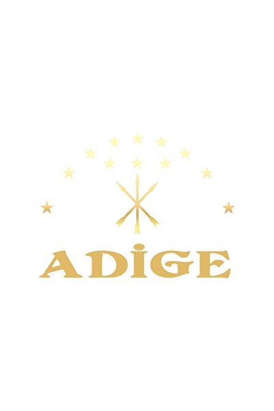 Reysa Tasarım ملصق علم الشيشاني Adige مقاس 17 × 17 سم ذهبي