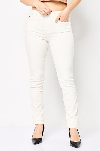Tommy Hilfiger Women Skinny Fit Solid Stretchable Denim, Off White