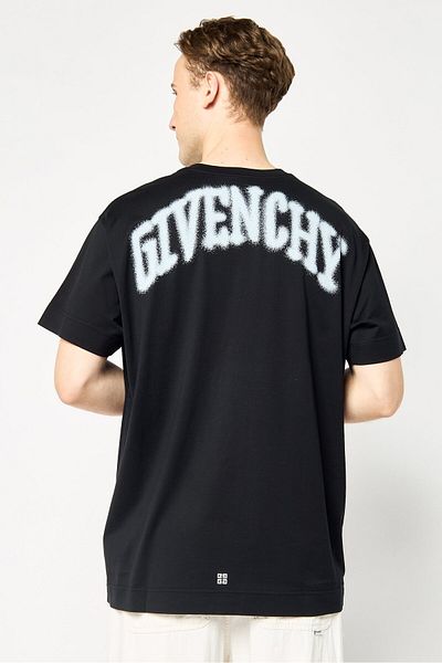 Givenchy Men Crew Neck Short Sleeves Rhinestone Oversize T-Shirt, Black