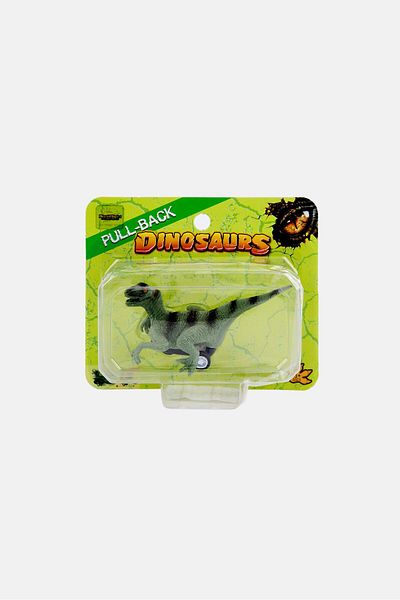 Happiness Express Pull Back Dinosaur Car, Light Olive