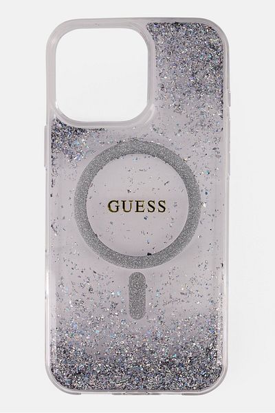 Guess iPhone 16 Pro Max Magsafe Gradiant Glitter Phone Case, Transparent
