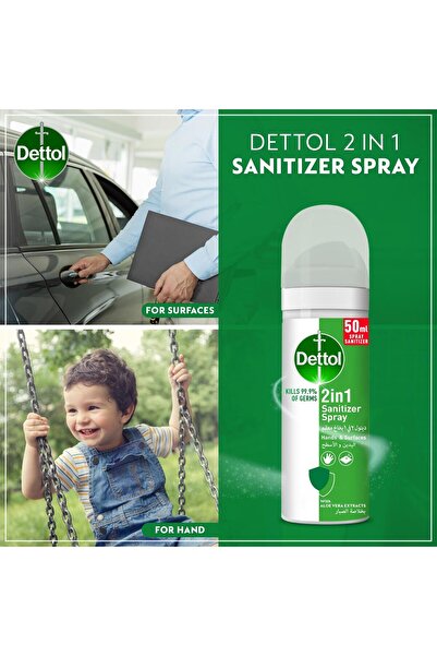 Dettol 2in1 Sanitizer Spray For Hands & Surfaces With Aloe Vera Extracts 50 ml