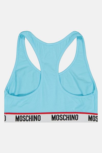 Moschino Women Brand Logo Non-Padded Bralette, Blue
