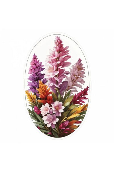 INOVATIX Set de 8, autocolant Buchet de flori de iarbă neagră, INOVATIX®. 6 cm