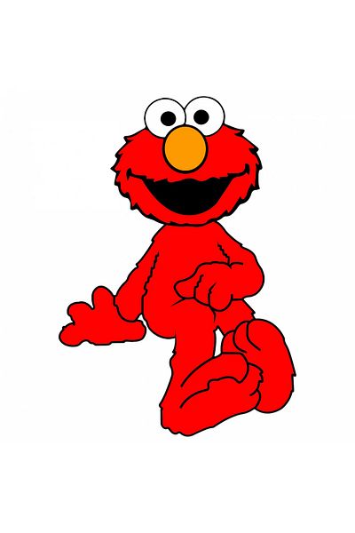 INOVATIX Set de 8 piese, autocolant Elmo zâmbitor Sesame Street, INOVATIX®. 6 cm