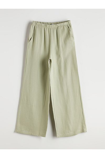 LC Waikiki Xside Khaki Women's Textured Pants with Elastic Waist