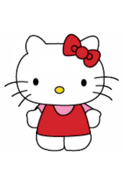 INOVATIX Set de 8 piese, autocolant Hello Kitty îmbrăcată drăguț, INOVATIX®. 6 cm