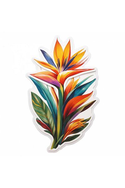 INOVATIX Set de 8 bucăți, autocolant cu floare Pasărea Paradisului, INOVATIX®. 6 cm