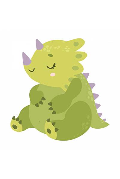 INOVATIX Set de 8 piese, autocolant dinozaur Triceratops cu coarne, INOVATIX®. 6 cm