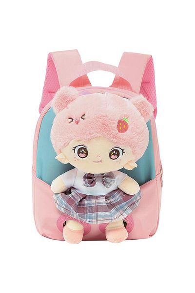 Roco Cute Stuffed Doll Backpack Plush Toys for Kids School Shoulder Bag Purple for Kindergarten Children
