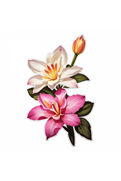 INOVATIX Set de 8 autocolante cu flori de orhidee Laelia, INOVATIX®. 6 cm