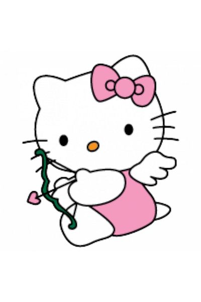 INOVATIX Set de 8 piese, autocolant Hello Kitty cu fundă, INOVATIX®. 6 cm