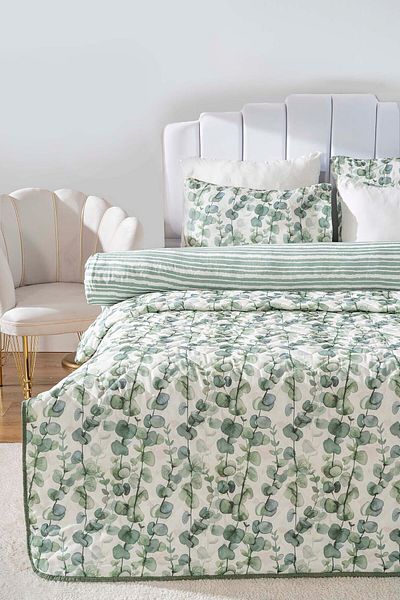 Rivaİstanbul Eucalyptus Double Duvet Cover Pique Set - 7 Piece Dowry Set