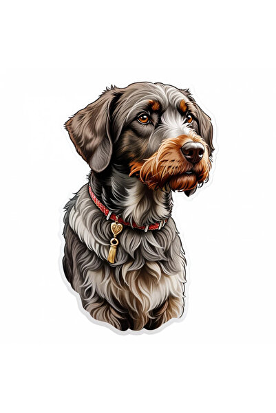 INOVATIX Set de 8 piese, autocolant German Brac cu lesă și zgardă din sârmă, ...