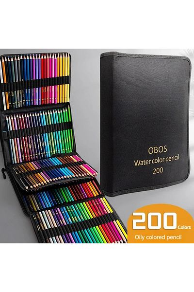 Choice 200 Oil colors bag 200/120/72/48 Colored Pencils Oil / Watercolor Color Pencils with Cloth Bag For P