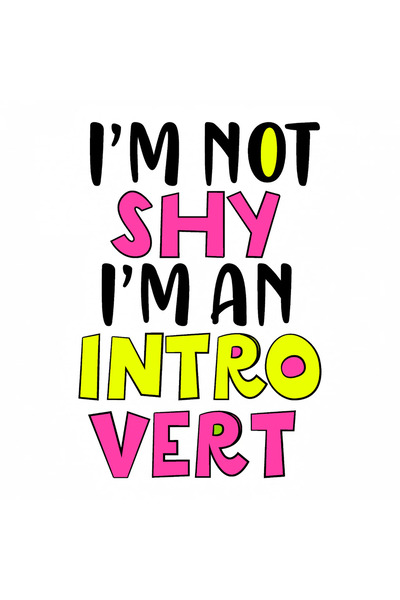 INOVATIX Set de 8 piese, autocolant I'm not thy i'm an intro vert, INOVATIX®. 6 cm