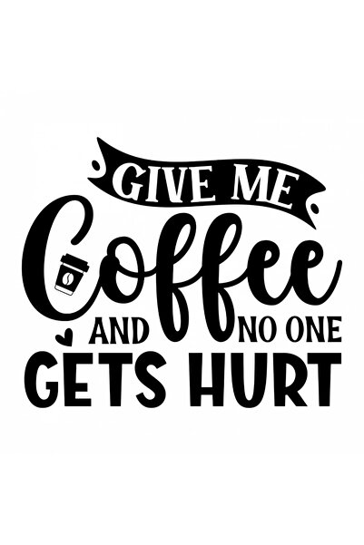 INOVATIX Set de 8 piese, Autocolant Dă-mi cafea și nimeni nu va păți, INOVATI...