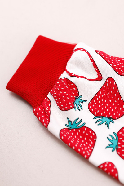 Fulla Moda Set de pijamale pentru fete, 100% bumbac, imprimat cu căpșuni