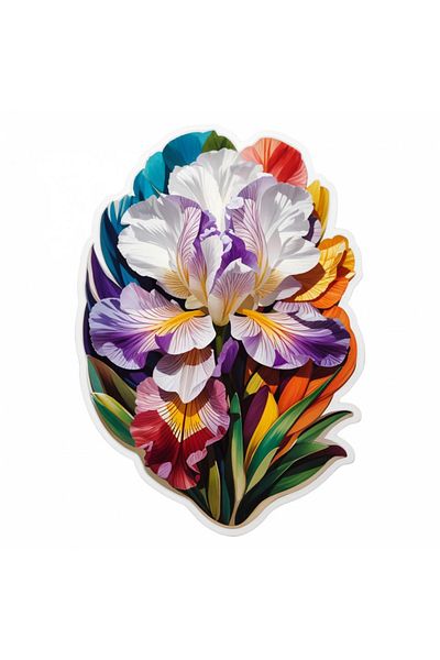 INOVATIX Set de 8 bucăți, autocolant cu flori de iris, INOVATIX®. 6 cm
