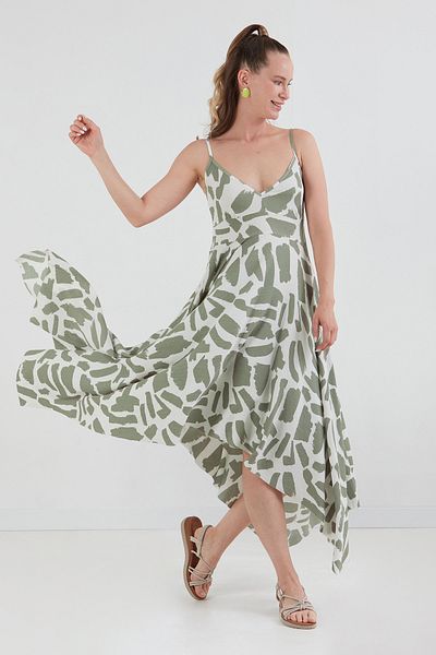 Fulla Moda Φόρεμα με μοτίβο ασύμμετρο κομμένο ύφασμα