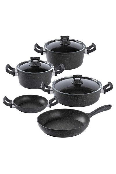 Tantitoni Granite 8 Piece Cookware Set Gray Grset8G