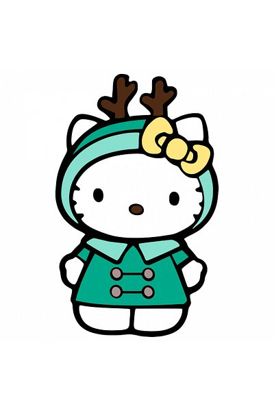 INOVATIX Set de 8 piese, autocolant Hello Kitty de iarnă, INOVATIX®. 6 cm