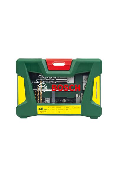 Bosch 48-Piece V-Line Enhanced Durability Convenient Storage Drill Bit Set Multicolor