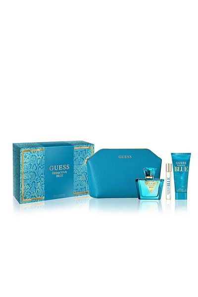 Guess Seductive Blue For Women 75ml Edt, 15ml Travel Spray-100ml Body Lotion And Pouch