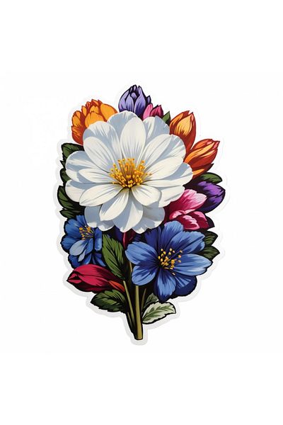 INOVATIX Set de 8 bucăți, autocolant buchet de flori Veronica, INOVATIX®. 6 cm
