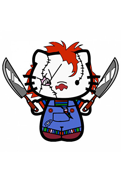 INOVATIX Set de 8 piese, autocolant Hello Kitty horror, INOVATIX®. 6 cm