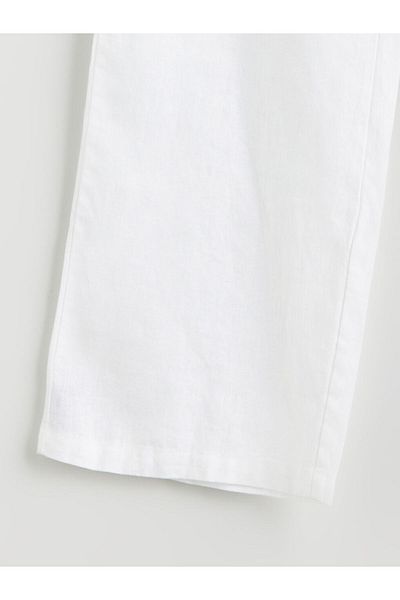 LC Waikiki 100% Linen Women's Trousers with Elastic Waist