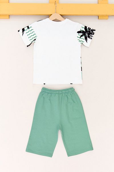 Fulla Moda Palm Printed Capri Boy's Suit
