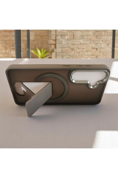 Gtech Flickstand Magsafe Case, Compatible with Samsung Galaxy S25, TPU Polycarbonate, Frosted, Gray