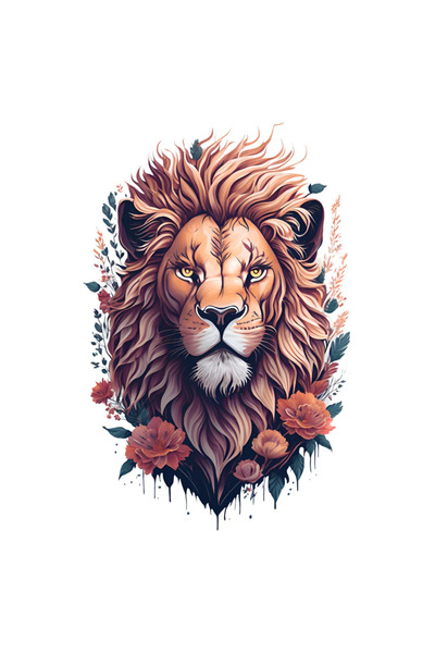 INOVATIX Set de 8 bucăți, autocolant leu tatuat, INOVATIX®. 6 cm