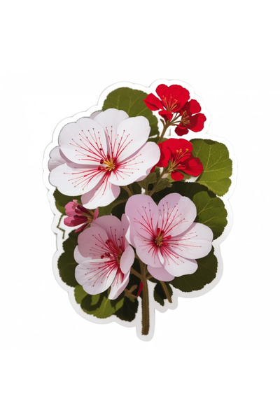 INOVATIX Set de 8 bucăți, autocolant flori de geranium, INOVATIX®. 6 cm