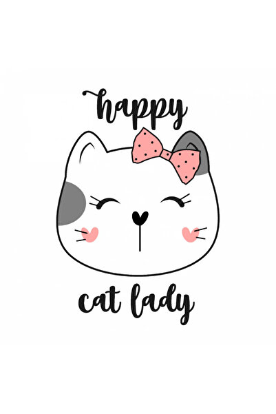 INOVATIX Σετ 8 τεμαχίων, Αυτοκόλλητο Χαρούμενη γάτα κυρία, INOVATIX®. 6 εκ.