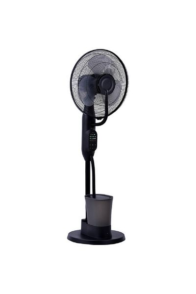Hausberg Ventilator cu pulverizare apa, 75W, 16 inchi, LCD, telecomanda, umidificator 2.8L, timer 7.5h, negru